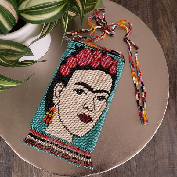 Amazing Frida Kahlo Portrait Beaded Bag Artisan Made in Guatemala NWOT - Picture 9 of 16